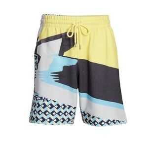 Dries Van Noten Harbor Abstract-Print Jogger Shorts Yellow Blue Men’s XL